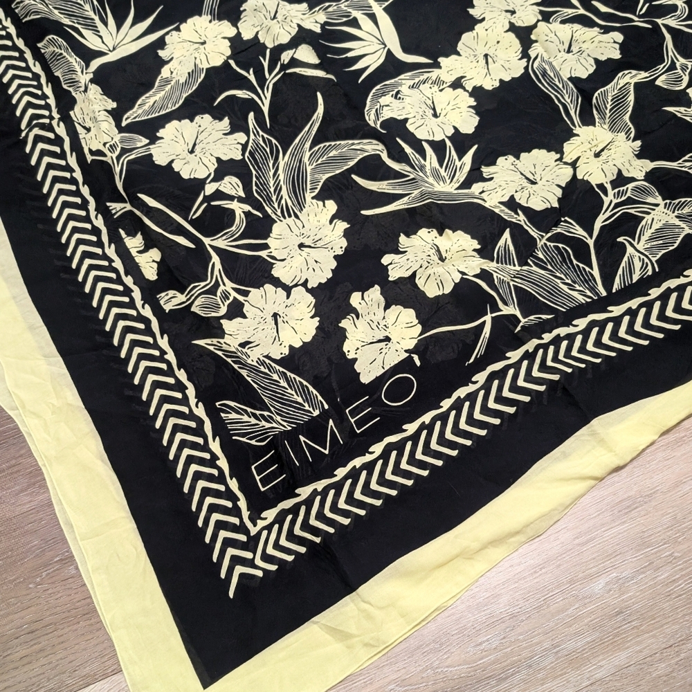 EIMEO Botanica Pareo Shawl Sarong Scarf Wrap Cover Up Hibiscus Bird Of Paradise